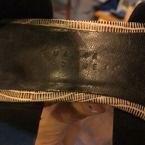 Zero+Maria Cornejo Leather Open Toe Wood Wedge 36 - Picture 5 of 7